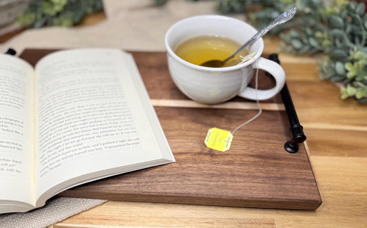 Walnut & Maple Serving Board with Rustic Handles | Handmade Wood Charcuterie Tray | Farmhouse Kitchen Decor