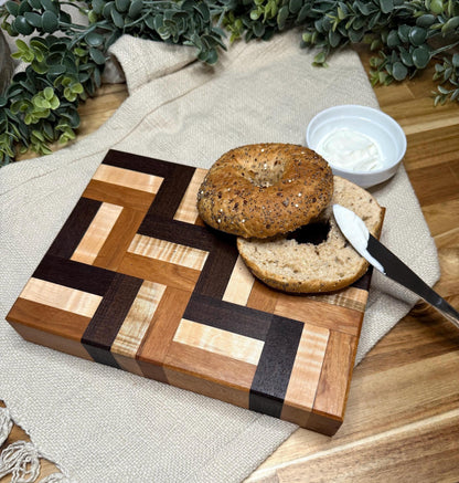 Cherry, Walnut & Maple Cutting Board | 1.5” Thick Butcher Block | Handmade Wood Kitchen Board | Quality Hardwood Cutting Board