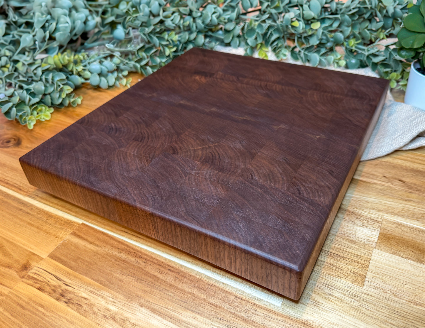 Custom Walnut End Grain Cutting Board – 1.75” Thick | Heirloom Quality | Personalized Size | Butcher Block Style