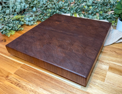 Custom Walnut End Grain Cutting Board – 1.75” Thick | Heirloom Quality | Personalized Size | Butcher Block Style