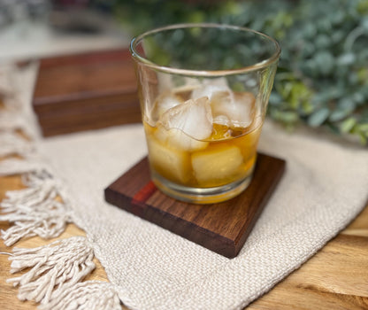 Handcrafted Solid Walnut Coaster - Rustic Hardwood Coaster for Home or Office