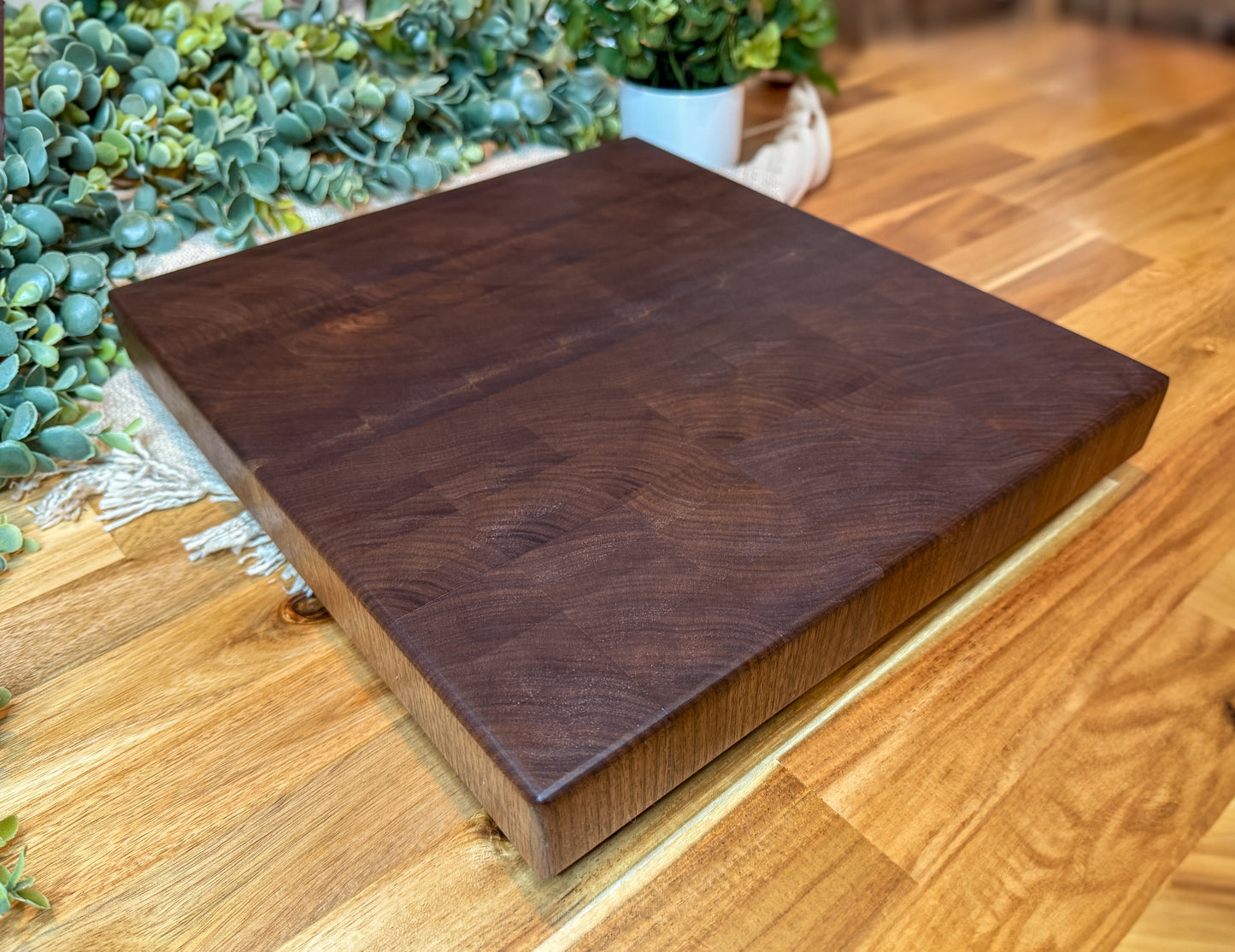 Custom Walnut End Grain Cutting Board – 1.75” Thick | Heirloom Quality | Personalized Size | Butcher Block Style
