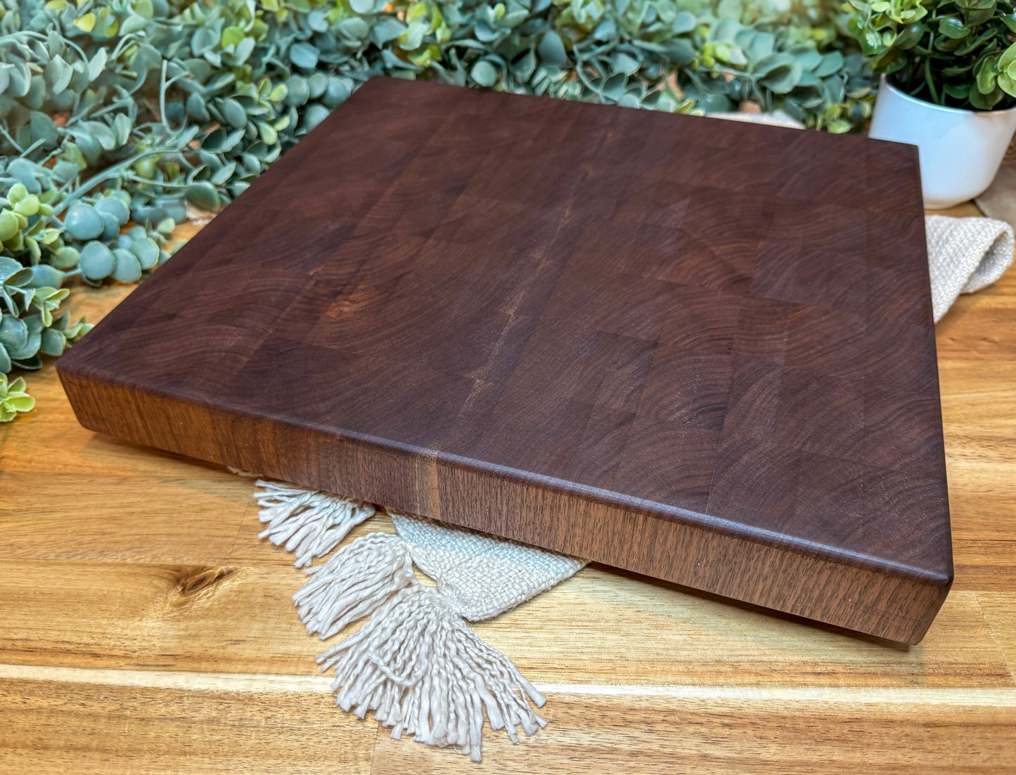 Custom Walnut End Grain Cutting Board – 1.75” Thick | Heirloom Quality | Personalized Size | Butcher Block Style