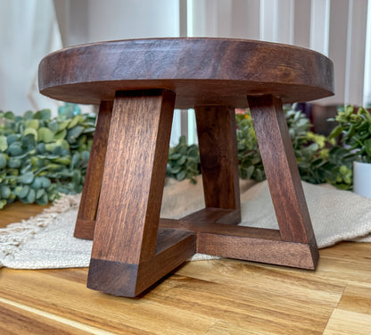 Handcrafted Walnut Plant Stand – Solid Wood Round Riser for Indoor Plants, Decor, or Display