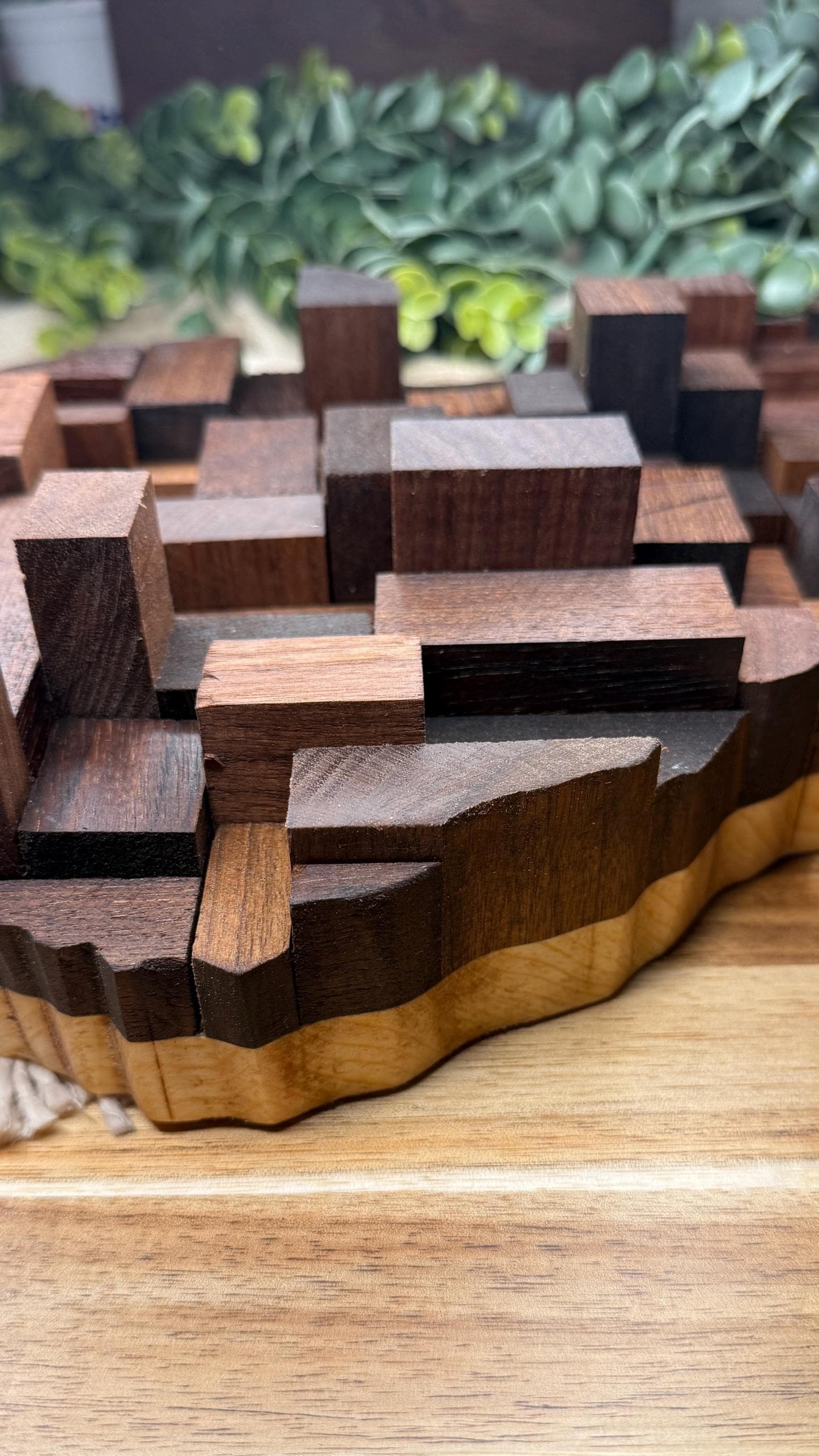 Rustic Wood Scrap State Wall Art – Reclaimed Wood State Shaped Decor – Unfinished Natural Wood Art – Custom U.S. State Gift